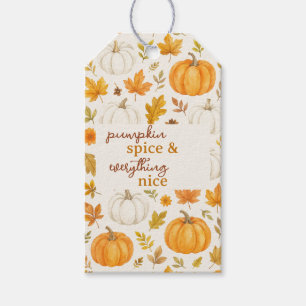 Cute Pumpkin Pattern Thanksgiving Gift Tags