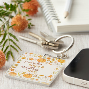 Cute Pumpkin Pattern   Thanksgiving  Key Ring