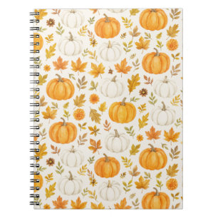 Cute Pumpkin Pattern Thanksgiving Notebook