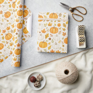 Cute Pumpkin Pattern   Thanksgiving  Wrapping Paper