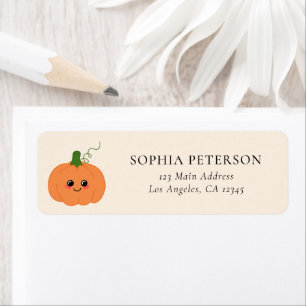 Cute Pumpkin Peach & Orange Return Address