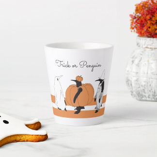 Cute Pumpkin Penguin Funny Halloween Latte Mug