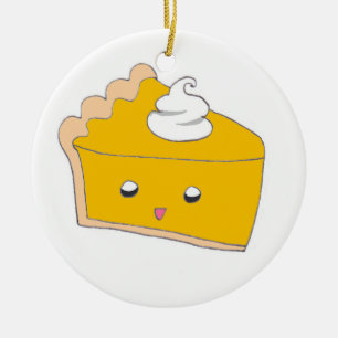 Cute Pumpkin Pie Slice Ceramic Tree Decoration