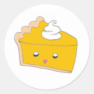 Cute Pumpkin Pie Slice Classic Round Sticker