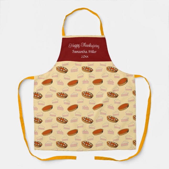 Cute Pumpkin Pies Pattern Thanksgiving Girly Gift  Apron (Front)