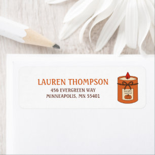 Cute Pumpkin Spice Candle Fall Return Address