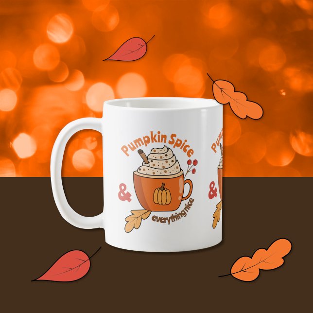 Cute Pumpkin Spice Latte Doodle Mug (Pumpkin spice doodle coffee mug .)