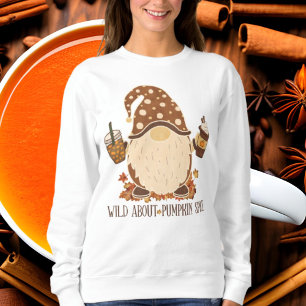 cute pumpkin spice lovers word art gnome sweatshirt