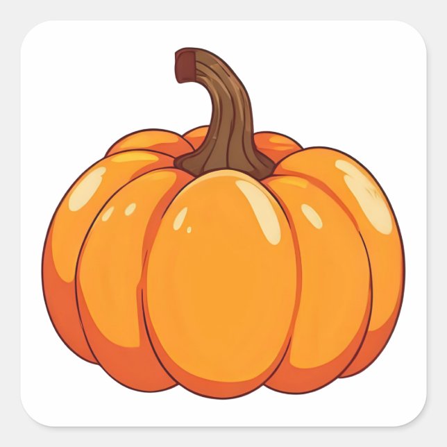 Cute Pumpkin Square Sticker (Front)