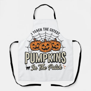 Cute Pumpkin Teacher Halloween Design_1 Apron