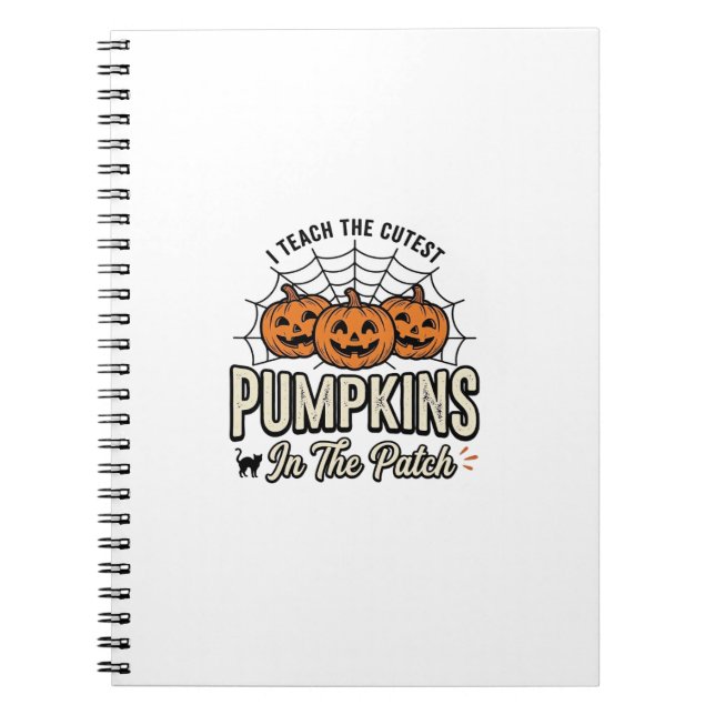 Cute Pumpkin Teacher Halloween Design_1 Notebook (Front)