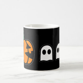 Cute Pumpkin & Three Ghosts Minimal Halloween Coffee Mug