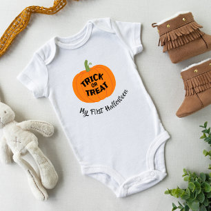 Cute Pumpkin Trick or Treat Baby Bodysuit