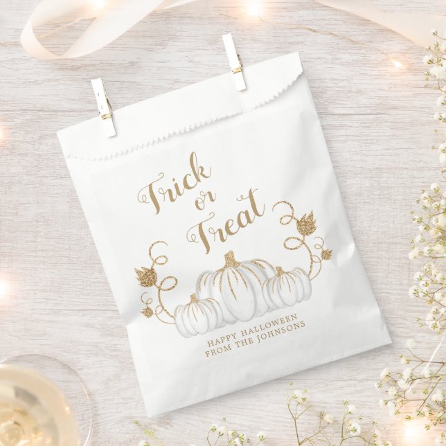 Cute Pumpkin Trick Or Treat Halloween  Favour Bags (Clipped)