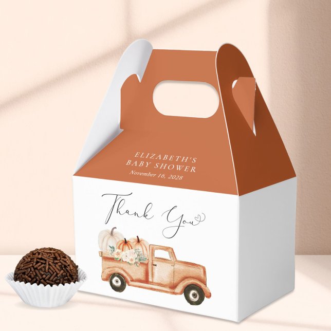 Cute Pumpkin Truck Baby Shower Thank You Favour Box (Creator Uploaded)
