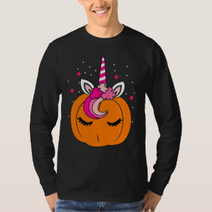 Cute Pumpkin Unicorn Face Costume Easy Halloween T-Shirt