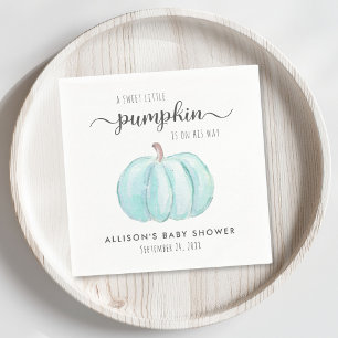 Cute Pumpkin Watercolor Boy Baby Shower Napkin