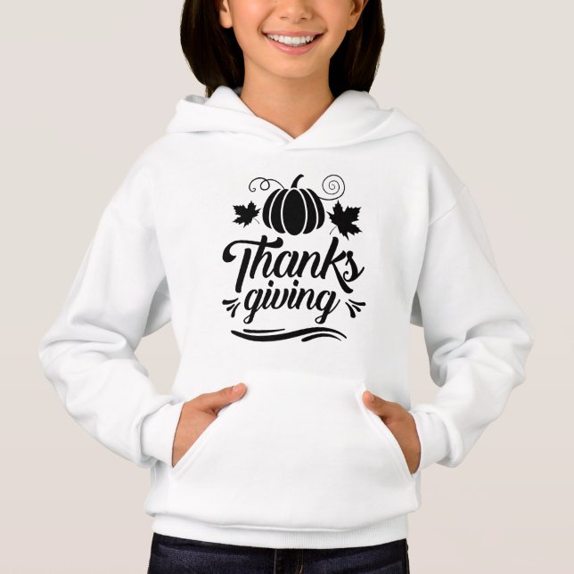 Cute Pumpkin with Text Thanksgiving Typography (Front)