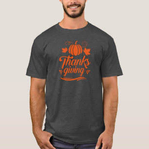 Cute Pumpkin with Text Thanksgiving Typography T-Shirt