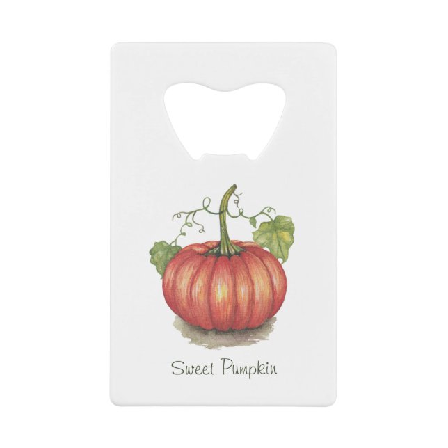 Cute Pumpkin With Vines In Watercolor (Front)