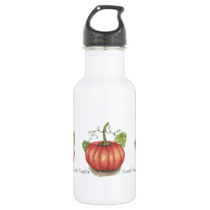 Cute Pumpkin With Vines In Watercolor 532 Ml Water Bottle