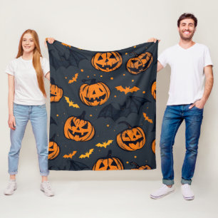Cute pumpkins and Cute Halloween Fleece Blanket