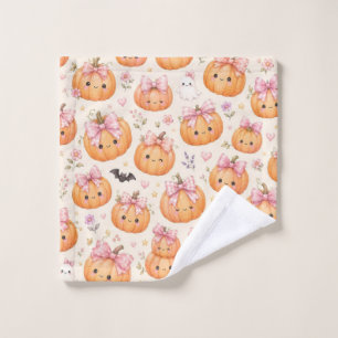 Cute pumpkins and Cute Halloween Wash Cloth