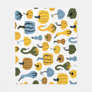 Cute Pumpkins Cartoon Hand Drawn Fleece Blanket