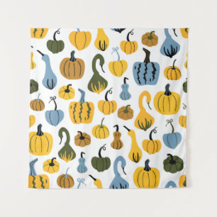 Cute Pumpkins Cartoon Hand Drawn Tapestry