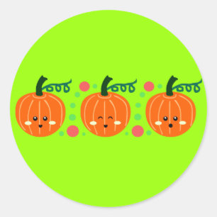 Cute Pumpkins Classic Round Sticker