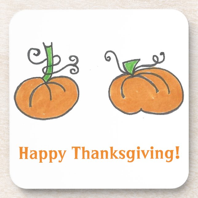 Cute Pumpkins Coaster (Front)