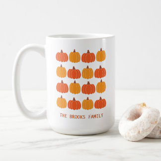 Cute Pumpkins Personalised Family Harvest Season Coffee Mug