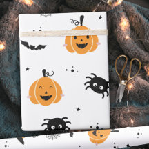 Cute Pumpkins, Spiders And Bats Halloween
