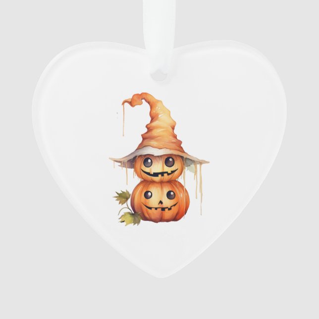 Cute Pumpkins Sticker Ornament (Front)
