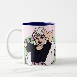 Cute Punk Anime Teen Girl Name Two-Tone Coffee Mug