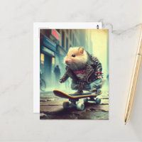 Cute Punk Rock Goth Skateboarding Hamster