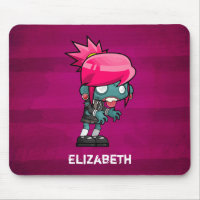 Cute Punk Rock Zombie Girl Illustration