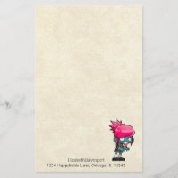 Cute Punk Rock Zombie Girl Illustration