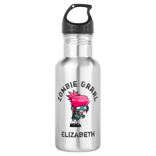 Cute Punk Rock Zombie Grrrl 532 Ml Water Bottle (Front)