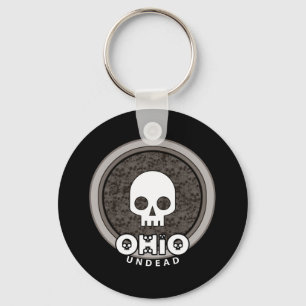 Cute Punk Skull Ohio Keychain Dark