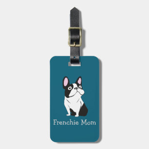 Cute Pup, medium dark blue Luggage Tag