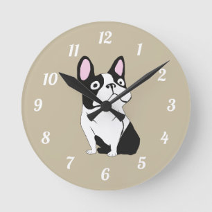 Cute pup round clock