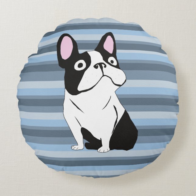 Cute pup round cushion (Front)