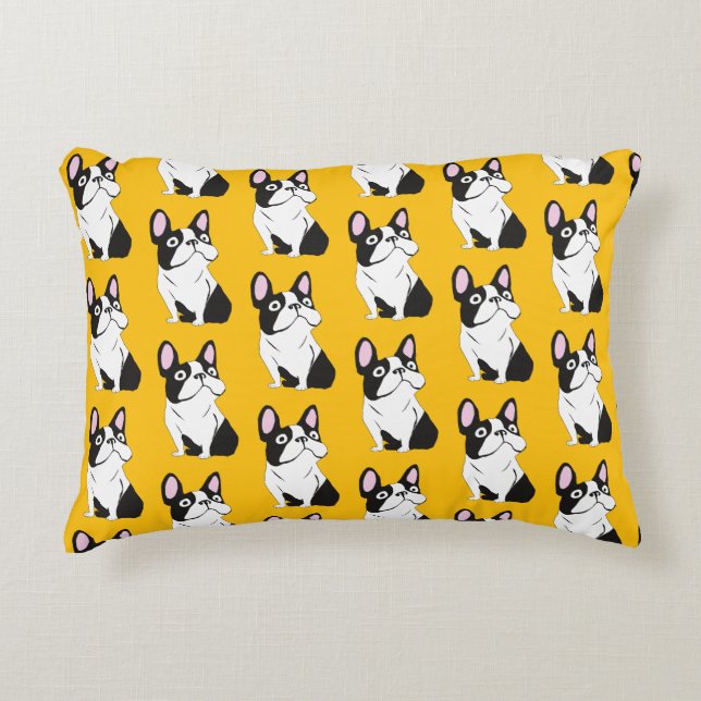 Cute Pup, yellow Decorative Cushion (Front)