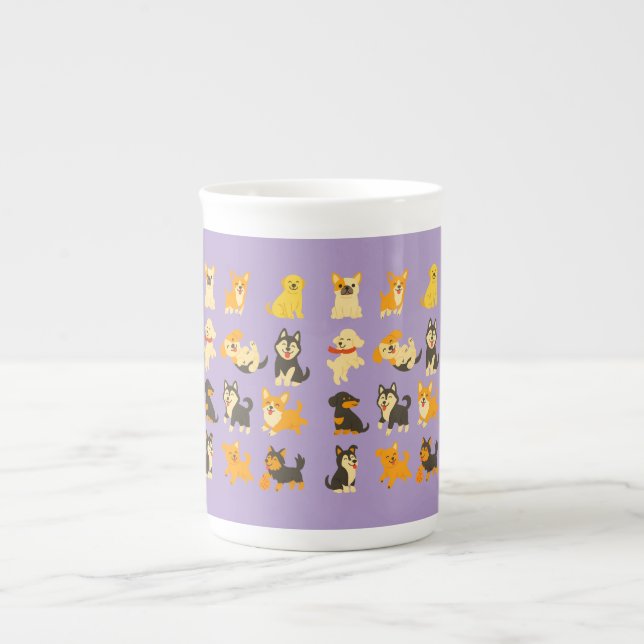 Cute Puppies Bone China Mug (Front)