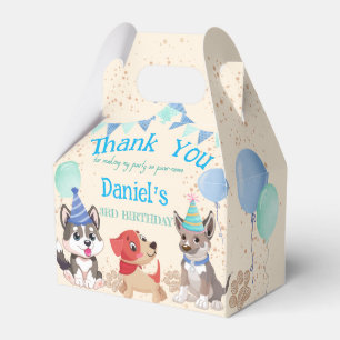 Cute puppies boys puppy party personalized favour box