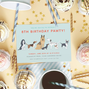 Cute Puppies Children's Dog Birthday Party Invitation
