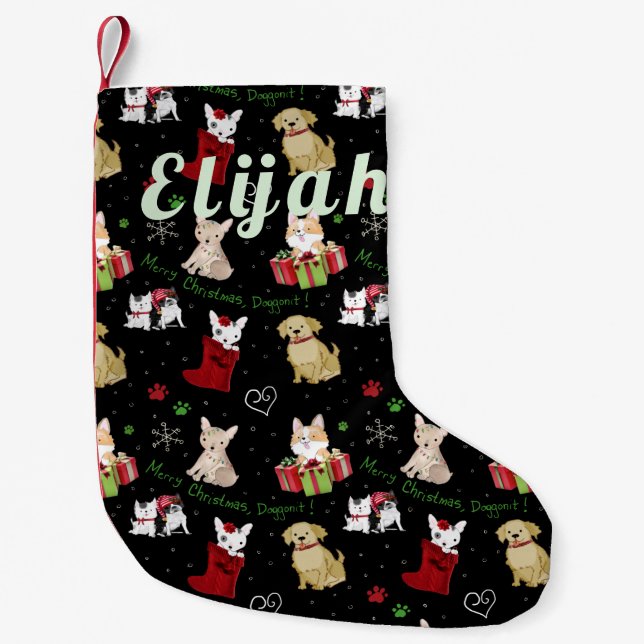 Cute puppies Christmas stocking  (Front)