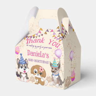 Cute puppies girls puppy party personalized favour box