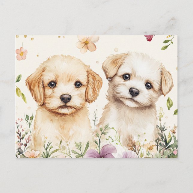 Cute Puppies Postcard (Front)